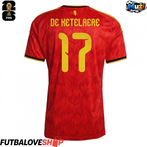 Dres Belgicko Charles De Ketelaere #17 Domáci MS 2026 Krátky Rukáv